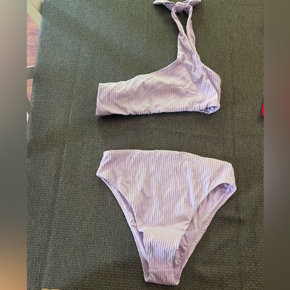 Tobi One Shoulder Bikini Purple Size Small NWT